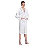 ZOLLNER Albornoz infantil en color blanco con capucha: de algodón, disponible en diferentes tallas, lavable hasta 95 °C, calidad de hotel, con certificación Oeko Tex®, 022