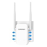 COMFAST Repetidor WiFi N300Mbps, Amplificador Señal WiFi para Casa y Oficina con 2 Antenas Externas, Extensor de Cobertura, Botón WPS, Indicador de Señal, Compatible con los Routers