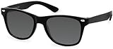 styleBREAKER Gafas de sol Kids Nerd con montura de plástico y lentes de policarbonato, diseño clásico retro 09020056, color:Marco Negro/Vidrio gris tintado opaco