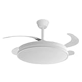 FABRILAMP Ventilador Dc Guerrero 44w Blanco 4asp 107d 4900lm 3500-4000-6500k Remoto Y Temporizador Ecoiluminaled