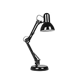 EGLO Colinezza Lámpara de mesa de 1 foco, regulable con flexibilidad, estilo industrial, lámpara de oficina de metal negro con interruptor, casquillo E14