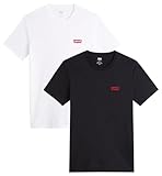 Levi's 2-Pack Crewneck Graphic Tee, Camiseta, Hombre, Chesthit White/Caviar, M