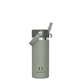 Sparrow SwivelSip Botella Termica Niños - Botella Agua Acero Inoxidable Boca Ancha con Pajita - 500ml - Sin BPA y Antifugas - para Deporte, Gimnasio, Oficina, Yoga, Ciclismo