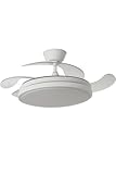 ABRILA TODOLAMPARA Ventilador de techo con luz LED motor DC ESCORPION Blanco Aspas Retráctiles 107D