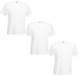 Fruit of the Loom Valueweight tee-3 Pack Camiseta, Blanco (White 0_White(White), L (Pack de 3) para Hombre