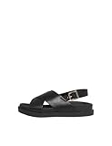 ONLY Onlminnie-2 Pu Slingback Sandalias planas para mujer, Negro, 38 EU