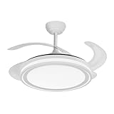 Ecoiluminaled Fabrilamp Ventilador Dc Bandido 59w Blanco 4aspas 107d 5900lm 3500-4000-6500k Remoto Y Temporizador