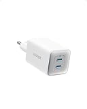 Anker Cargador USB C Carga Rapida 47W, Cargador Samsung Carga Rapida 523(Nano 3),Compacto con 2 Puertos GAN para iPhone 17/17 Pro/17/16 Pro Max/15 Air,Galaxy,Pixel 4/3,iPad/iPad Mini