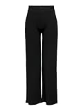 ONLY Pantalón de Mujer Wide Leg Cintura elástica Fit Regular Elegante y Cómodo, Color:Negro, Talla:S