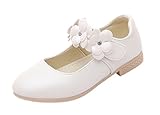 La Vogue Zapatos Princesa de Niña Flor para Boda Cumpleaños Blanco 33 Longitud de Pie 19.9CM
