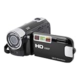 YUEHISY Cámara de Video 4K 48MP, Pantalla Giratoria de 2.7 Pulgadas TFT 16x Zoom Digital Videocámara DV con Cable USB, para Grabar Mientras Carga la Salida HD (Black)