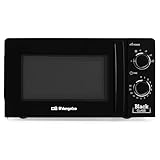 Orbegozo MI 2117, Microondas, 700 W, 6 niveles de potencia, 20 litros de capacidad, temporizador hasta 30 minutos, programa de descongelación, señal fin de cocción, color negro