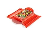 Lékué Estuche de vapor, Sin bandeja, silicona platino Rojo, 1-2 personas, 650 ml