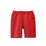 Pantalones cortos deportivos casuales de moda para la playa, pantalones cargo para adolescentes y niños, rojo, 2 Años