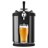Cecotec Dispensador de Cerveza BeerFlow Steel 5000, 65 W, Rango Temperatura controlada de 2 a 12ºC, Barriles universales presurizados 5L, Indicador temperatura LED, Asa transporte, Antideslizante
