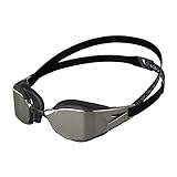 Speedo Fastskin Hyper Elite Mirror Gafas de natación Unisex Adulto, Negro/gris óxido/cromo, One Size