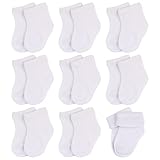 DMNQ 9 Piezas Calcetines Recién Nacido Bebé Algodón Niños Pequeños de Corte Medio para Niño Niña Respirable Deportivos (0-6 Meses)