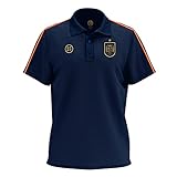 RFEF - Polo Réplica Oficial de la Selección Española de Fútbol | Manga Corta y Detalles Bordados - Color Azul Navy | Talla XL