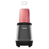 Cecotec Batidora de vaso individual Nutriblender Fusion, Potencia 1000 W, 6 Cuchillas Recubrimiento Titaneo Negro, Smothies, Batidos y Zumos, 2 Vasos portátiles 900 y 500ml, Pica Hielo