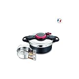 SEB p4605106 Asia Clipso minut Duo Olla a presión 5L cubeta Coloris Libro de Recetas asiáticos inducción, Aluminio, Negro, 39 x 29,5 x 19 cm