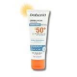 Babaria - Protector Solar Facial Con Acido Hialuronico 50+ | Crema Hidratante Facial Mujer Y Hombre | Acido Hialuronico | Bloqueador Solar | Proteccion Uva Muy Alta