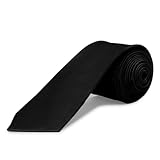 OcioDual Corbata Estrecha Unisex sin Estampado Satinado para Celebraciones y Eventos 100% Poliéster Negro