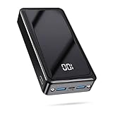 Batería Externa Carga Rapida 24000mAh Power Bank USB C con PD 22.5W 3 Salida y 2 Entrada Cargador Movil Portatil de Gran Capacidad Compatible con Linterna para iPhone Samsung iPad Tablet etc