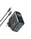 Anker Cargador USB C 100 W, Cargador de Pared GAN Compacto de 3 Puertos, Pantalla Inteligente, Control por Toque, Compatible con MacBook, iPad, Series iPhone 17/16/15