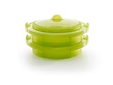 Lékué Vaporera doble 2 niveles de silicona platino Verde, XL