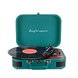 PRIXTON Tocadiscos de Vinilo Vintage VC600, Reproductor de Vinilos y Música por Bluetooth y USB, Digitalización de vinilos, 2 Altavoces Incorporados, Diseño de Maleta, Color Azul
