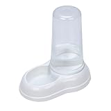 Ferplast Dispensador de Comida o Agua para Perro y Gato Comedero seco Agua 0,6 litros, Fondo Antideslizante, 12,5 x 19 x h 19,5 cm, Blanco