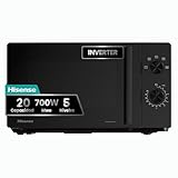 Hisense H20MOBP1HI - Microondas 20 Litros, 700W, Inverter Expert, Descongelación Rápida, Calentamiento Uniforme, Silencioso, Revestimiento Cerámico, Cristal Premium, Modo ECO, 5 Programas