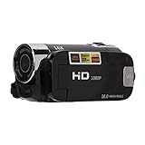 Greensen Videocámara Videocámara Full HD 1080P 48MP 4K 2.7Cámara de Video con Pantalla Giratoria de 270 Grados con Interfaz USB Cámara Vlogging para Grabar Videos (Black)