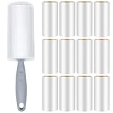 Omtofo 12 Rollos Rodillo Quitapelos Mascotas, Rodillo Pelo Mascotas 720 Hojas, con asa y Cubierta Antipolvo, Quita pelos Mascotas para Quitar el Polvo y el Cabello, Adhesivo Extra