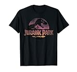 Jurassic Park Gradient Sunset Circle Logo Camiseta