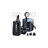 Spopal Ducha Portatil Camping, [Pantalla Temperatura] 10000mAh Recargable Ducha Camper con Cubo Plegable, Modo de Doble Velocidad, Ducha Electrica para Acampar, Hacer Caminatas, Duchas para Perros