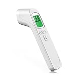 Termómetro de frente por infrarrojos, tipo sin contacto, termómetro de fiebre para bebés, termómetro LCD, termómetro digital para frente con lectura inmediata, alarma de fiebre, interruptor °C/°F
