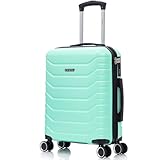 RAYKONG Maleta de Cabina 55x40x20cm Policarbonato (40L) semirígida Trolley pequeño Equipaje de Mano 4 Ruedas giratorios a 360º Cierre numérico (Menta)