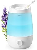AROEVE Humidificador, 2,5L Humidificador Aceites Esenciales, 250 ml/h, 25H Difusor de Aceites Esenciales, Apagado Automático, 25 dB Silencioso para Bebés y Plantas, Blanco
