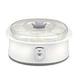 Girmi YG03 Yogurtera, 7 tarros de cristal de 180 ml, Luces de funcionamiento, 20 W, 42-50° C, blanco