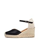 Wonders Alpargatas ENA Negras para Mujer Negro 38