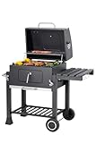 Tarrington House Barbacoa de Carbón Memphis, Termómetro, Mesita Plegable, Ganchos para Accesorios, Sistema Smart-Grid, Ruedas