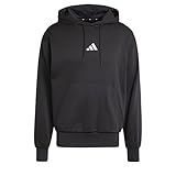 adidas Hombre Essentials Feelcozy Fleece Hoodie Sweatshirt, Black/White, M