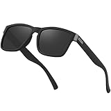 Perkanion Gafas de sol hombre Polarizadas Gafas deportivas para mujer y hombre Conducir Running Pesca Viajes protección UV Gafas de sol cuadradas (Negro clásico)
