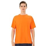 TIZAX Camiseta UV Hombre Manga Corta Traje de Baño Protección Solar UPF 50+ Rashguard Camisa Deportiva Secado Rápido Adultos Naranja XL