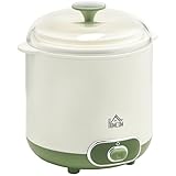 HOMCOM Yogurtera 20 W 1,5L Máquina de Yogur para Hacer Yogur Griego Sin BPA con Filtro Indicador de Encendido y Calentamiento a Temperatura Constante PTC 19,5x17,5x21,4 cm Blanco