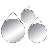 Conjunto de 3 espejos metálicos redondos