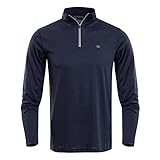 Calvin Klein Harlem Tech 1/4 Zip Camisa de Golf, Armada Margas, M para Hombre