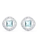Swarovski Pendientes de botón Una Angelic, Azules, Baño de rodio