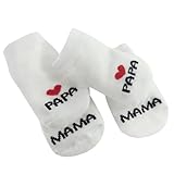 EQLEF Calcetines Bebé MaMa-PaPa de Algodón para Recién Nacidos, Niñas y Niños de 0-6 Meses - Uso en el Hogar - Regalo para Bebés